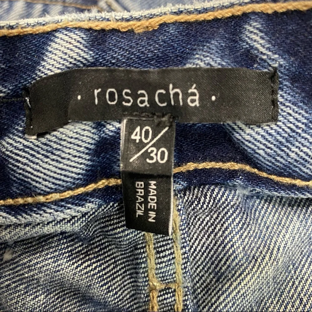 rosa cha Selvedge Jeans Womens Candiani Denim Italy Button Fly Distressed - Picture 7 of 15